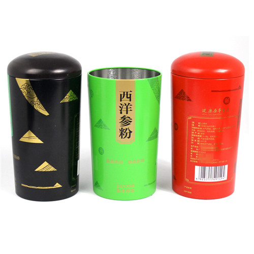 西洋參粉鐵罐；圓形山楂粉包裝罐定制