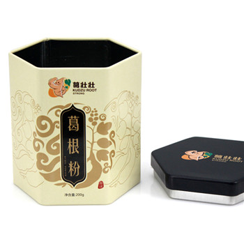 六邊形葛根粉包裝鐵罐_中藥粉鐵罐生產(chǎn)廠(chǎng)家